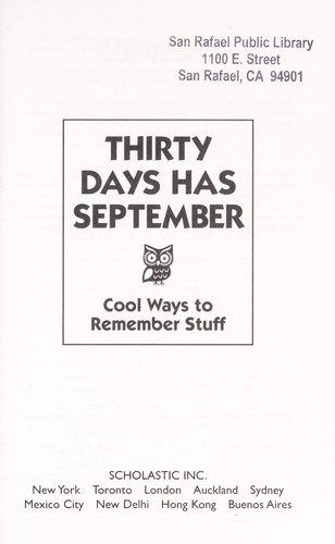Thirty Days Has September: Cool Ways to Remember Stuff
