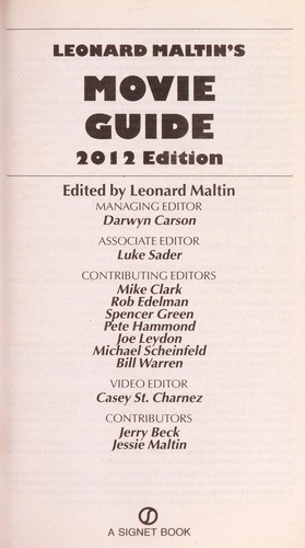 Leonard Maltin's 2012 Movie Guide