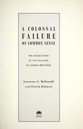 A colossal failure of common sense